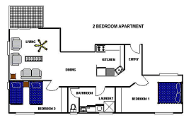 Port Douglas Outrigger Holiday Apartments 2 bedroom floorPlans