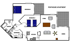 Port Douglas Outrigger Holiday Apartments 2 bedroom penthouse floorplans